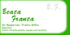 beata franta business card